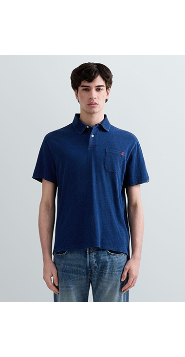 デニムウォッシュポロシャツ